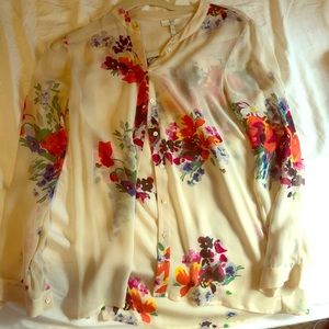 Joie sheer button down blouse